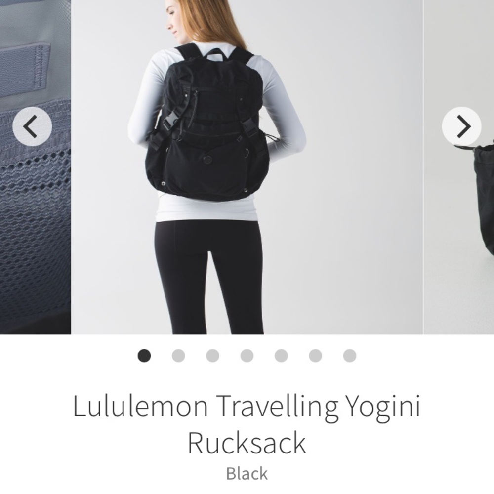 Rare find! Lululemon Travelling Yogini Backpack yoga bag Black *no detach pouch
